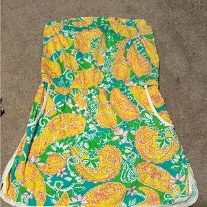 Lilly Pulitzer Lucy Strapless Romper Sz XL Pop Goes the Lemur